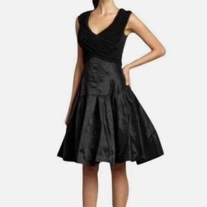 Tadashi Shoji Black Taffeta Fit and Flare Dress